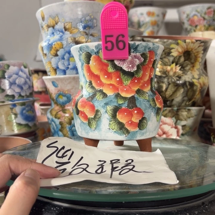 景德镇手绘花盆满38包邮偏远地区除外