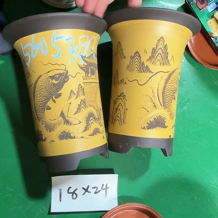 欢***乐花盆紫砂微瑕中号