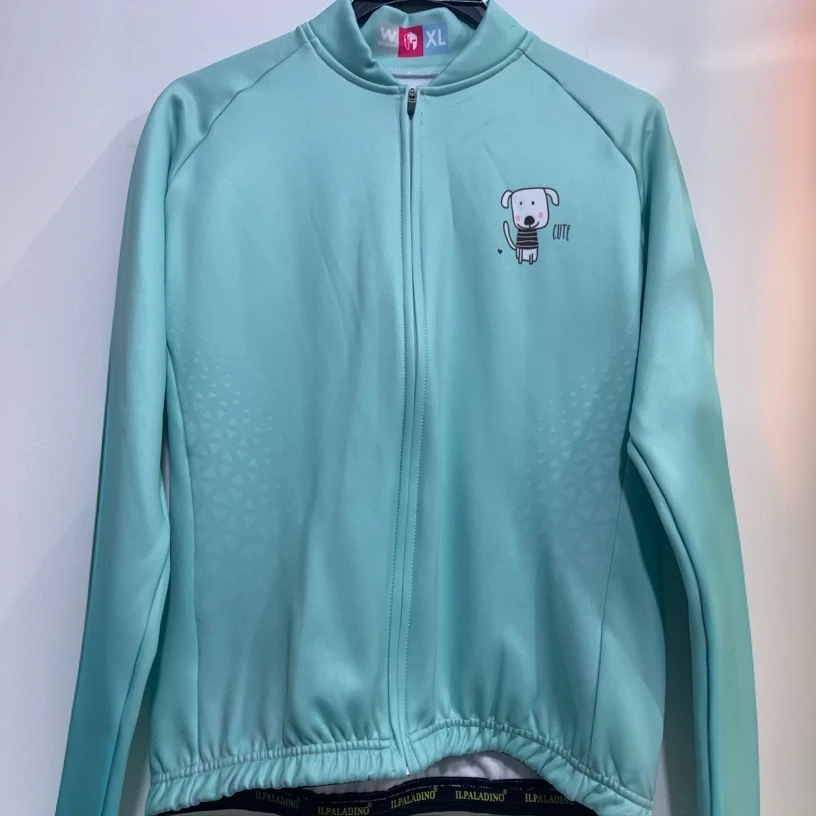SQ 345【淡蓝色小狗抓绒长袖女士】ILPALADINO骑行服长袖春秋冬
