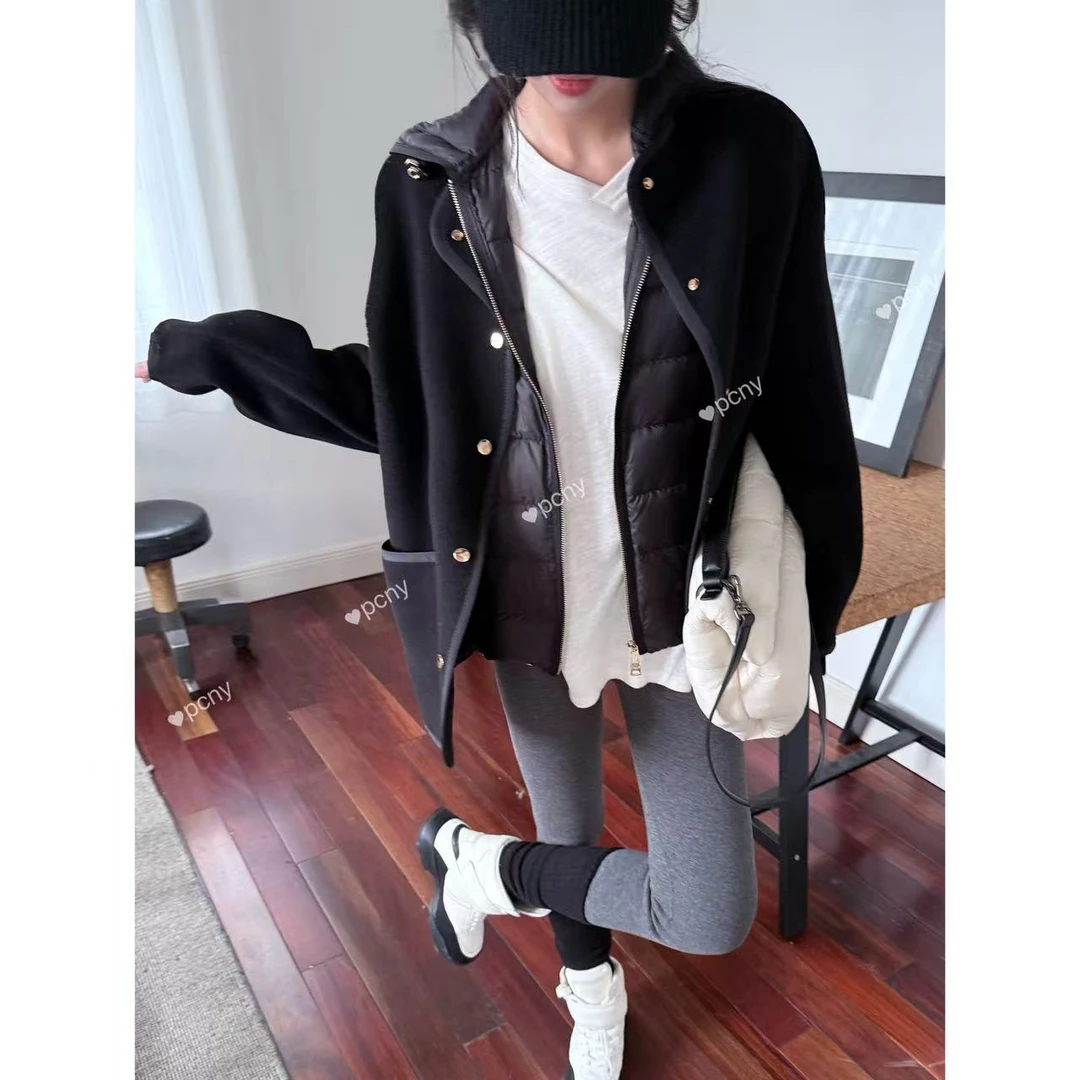 PCNY「墨夜星扣」不理理冬季新款小众女装时尚休闲鹅绒外套套装