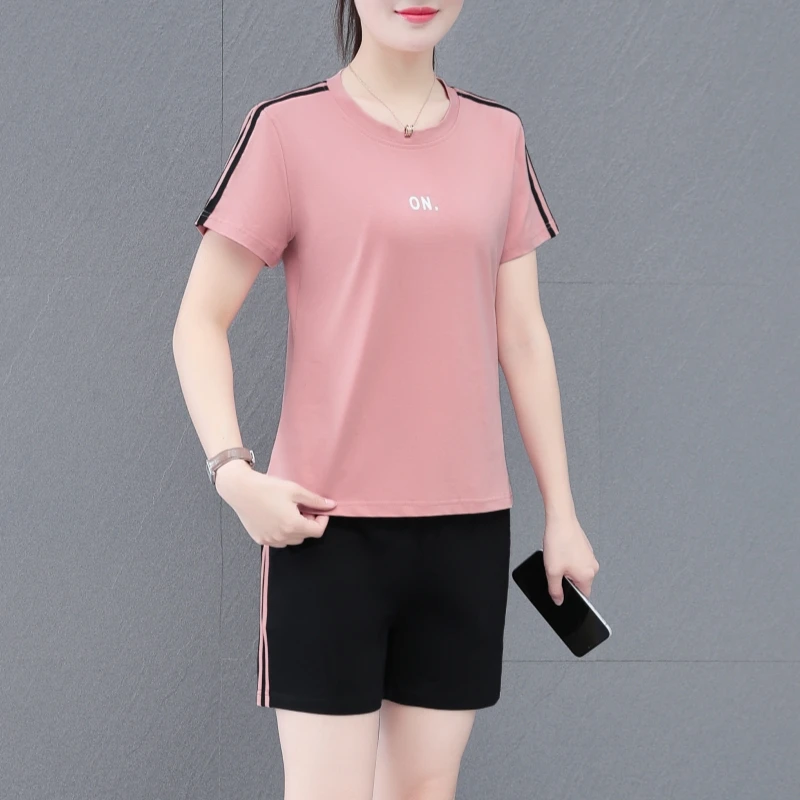 气质女士运动套装2025夏季新款品牌妈妈时尚洋气减龄休闲两件套装