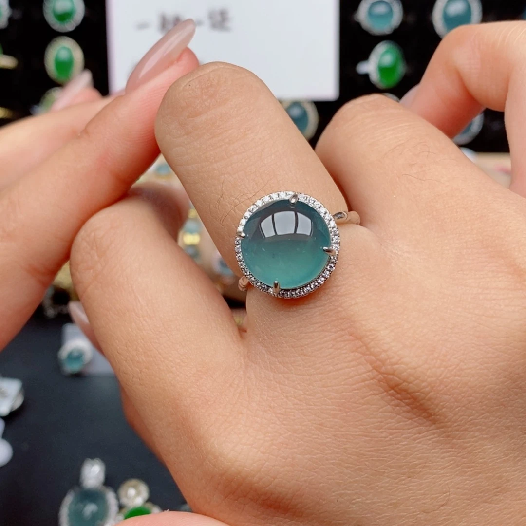 银S925镶嵌戒指翡翠