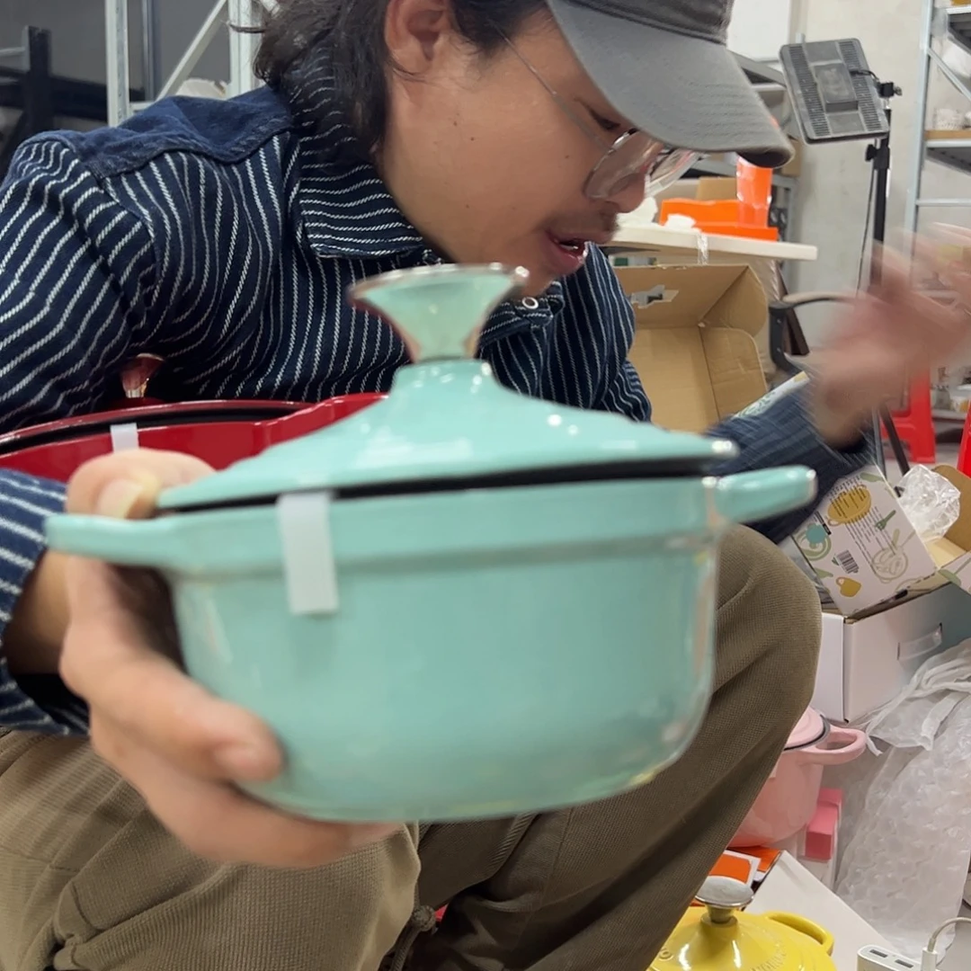 陶瓷15cm小锅炫彩清水蓝