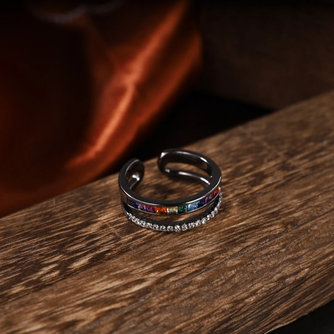 铜合金合成锆石戒指 JM11XAPC-04216 简约时尚轻奢气质精致款戒指