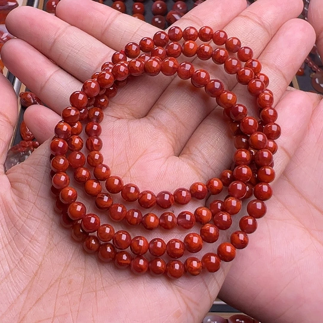 南红玛瑙未镶嵌珠宝奇石火焰纹圆珠108多圈