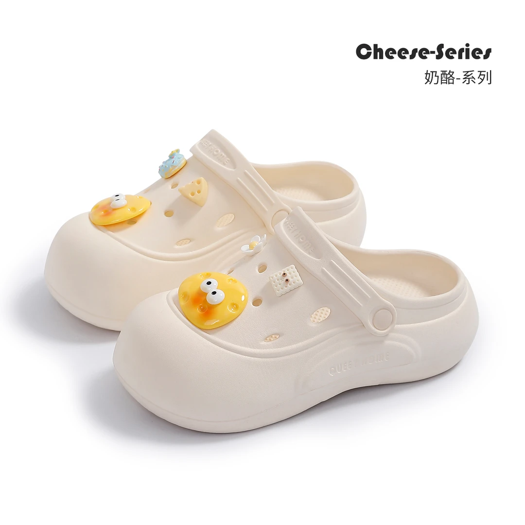 QUEEY HOME®2025夏季新款休闲外穿女款洞洞鞋EVA厚底防滑舒适凉拖