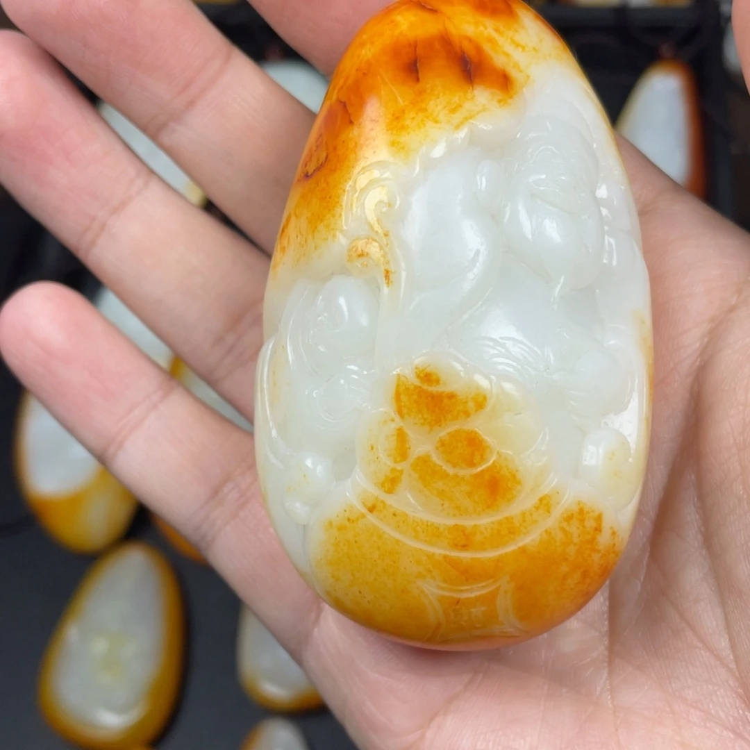 渔***夫玉新疆财神手把件