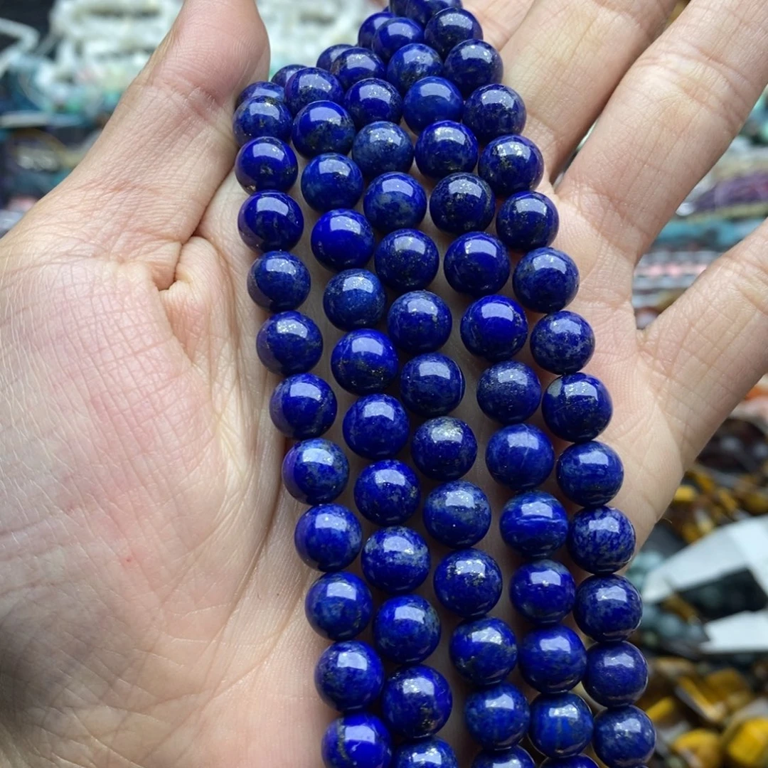 玛瑙/玉髓未镶嵌珠宝半成品一条天然精品青金石8.5mm