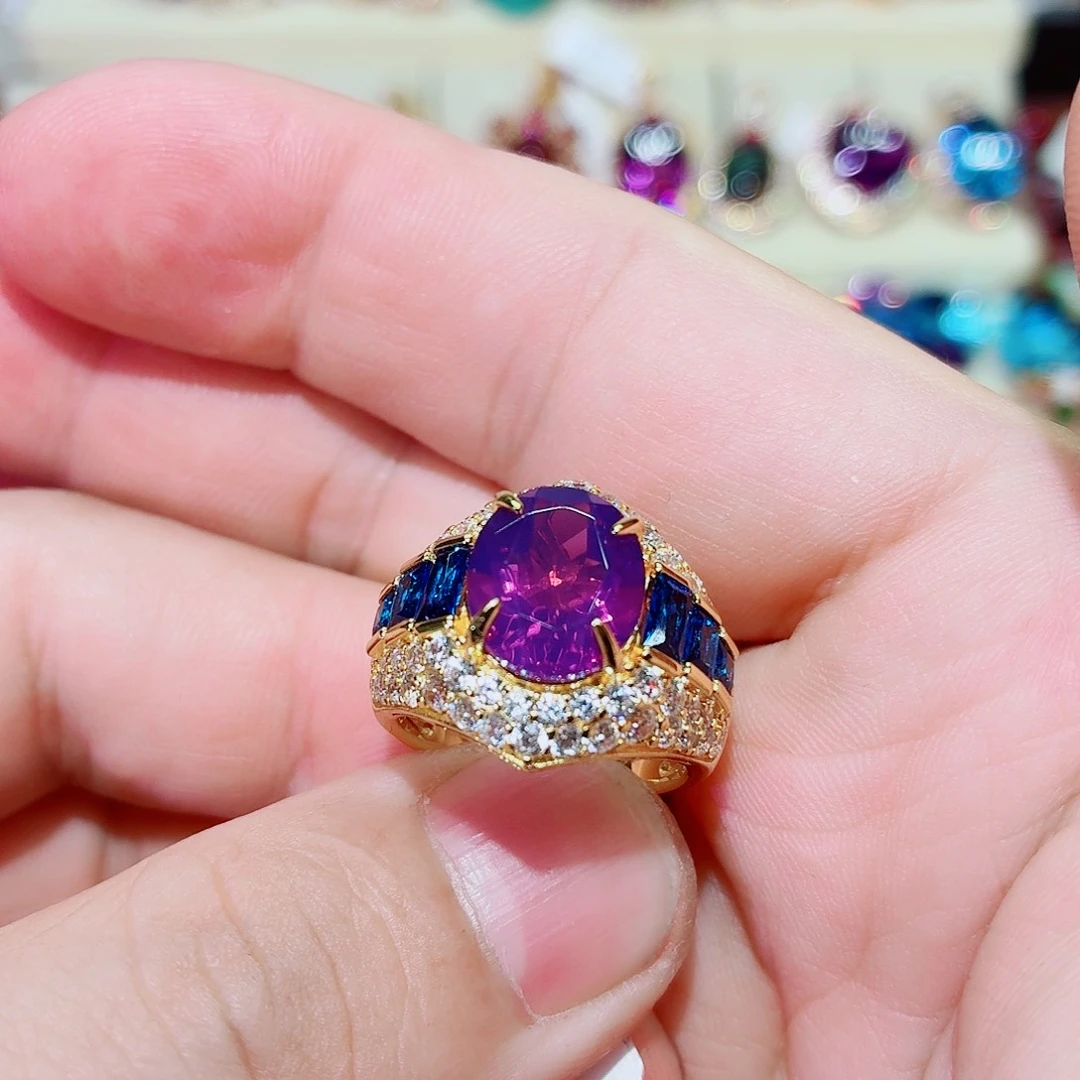 银S925镶嵌戒指水晶