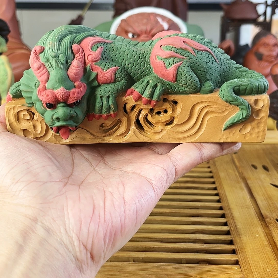 小***站茶宠紫砂镇水兽摆件精工全手工