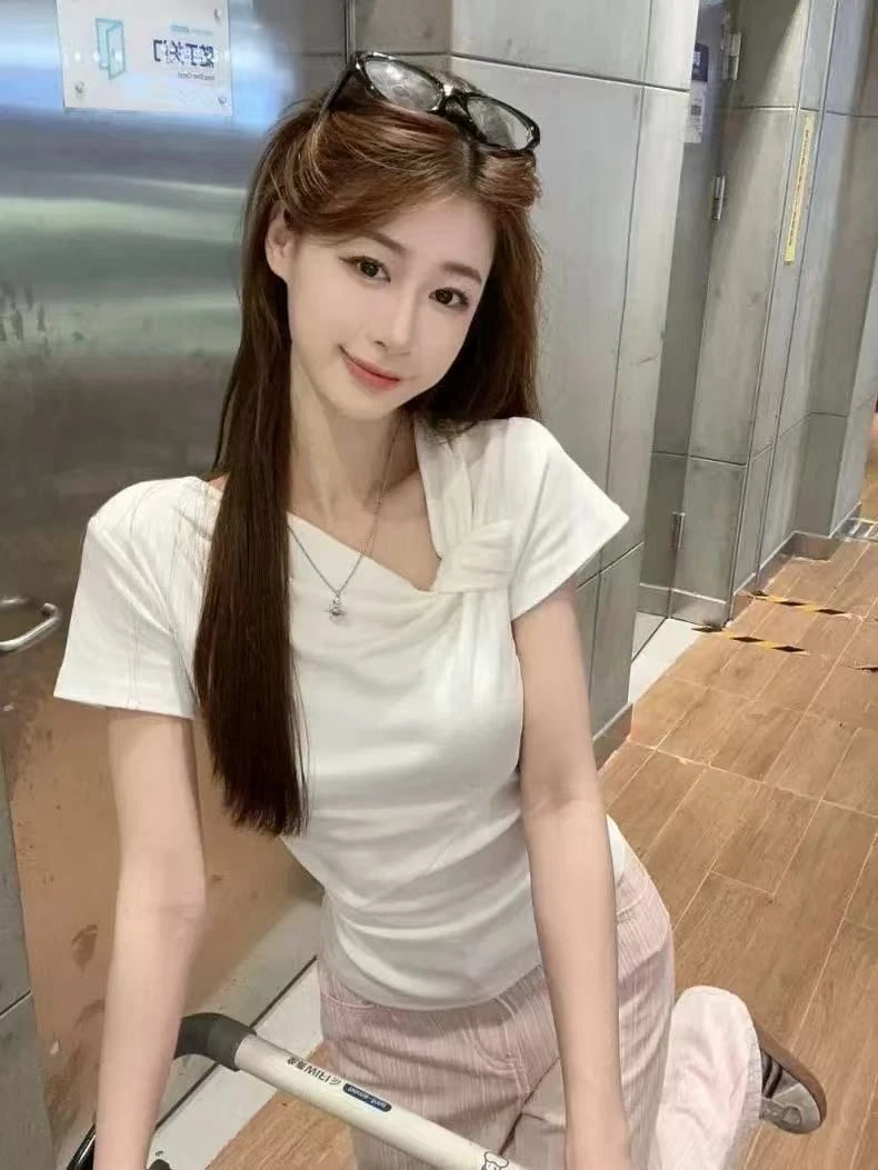 200斤大码女装胖MM夏季新款褶皱短袖T恤上衣