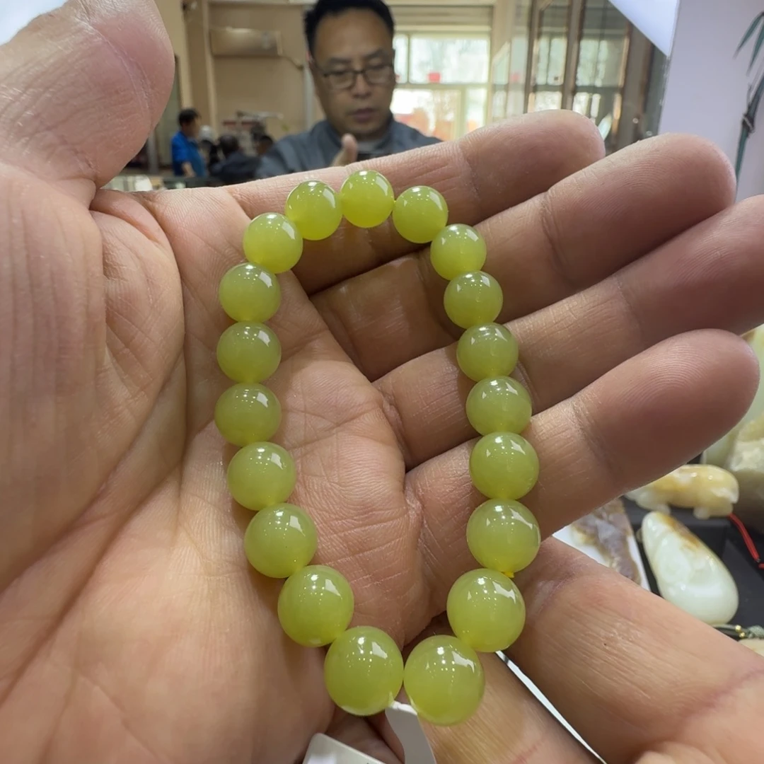 和田玉未镶嵌手链和田玉黄玉