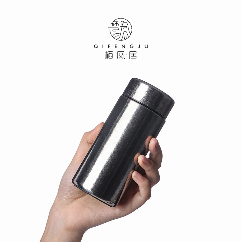 栖凤居纯钛口袋随行保温杯便携轻巧喝茶咖啡简约小巧外出喝水杯子