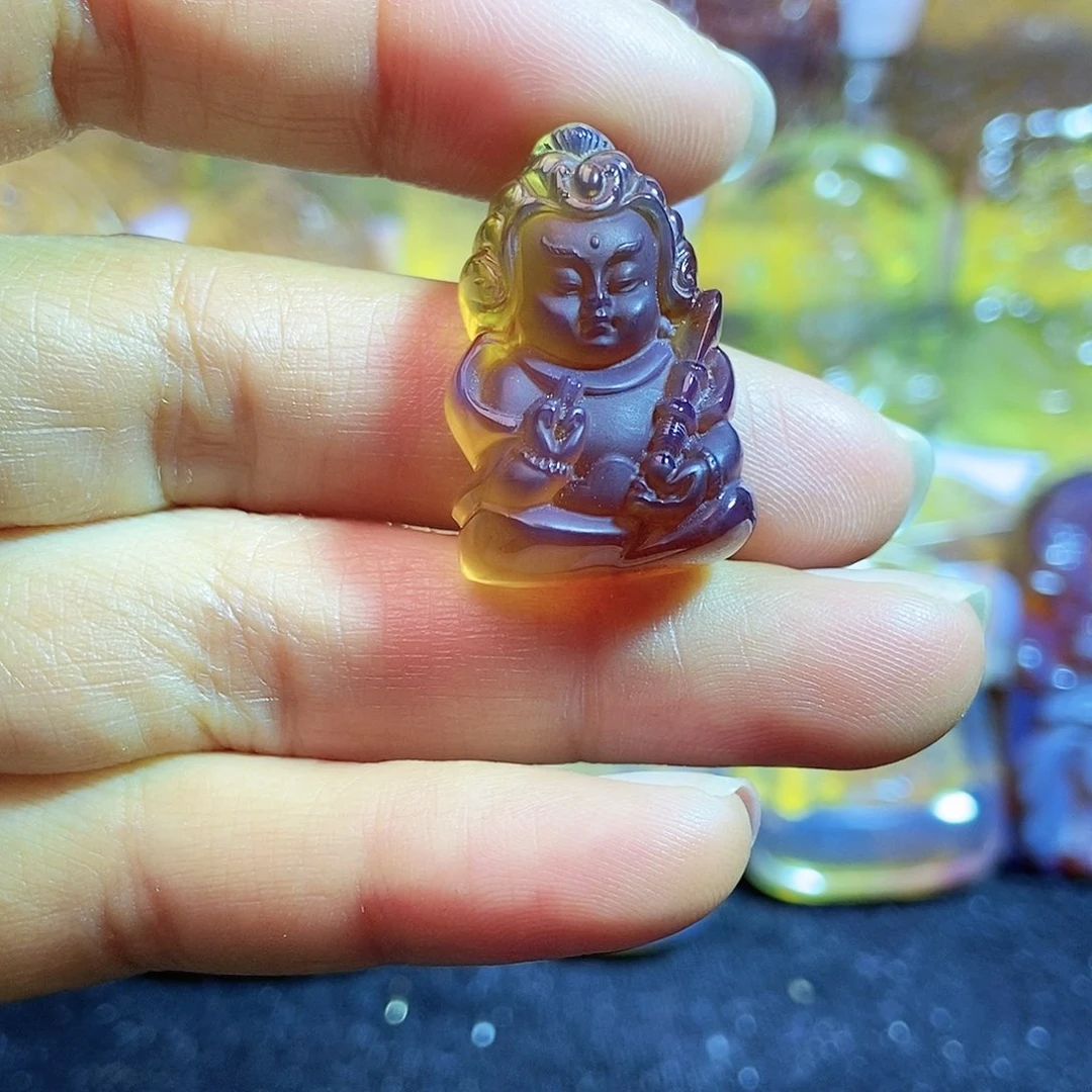 琥珀颈饰未镶嵌韦驮菩萨