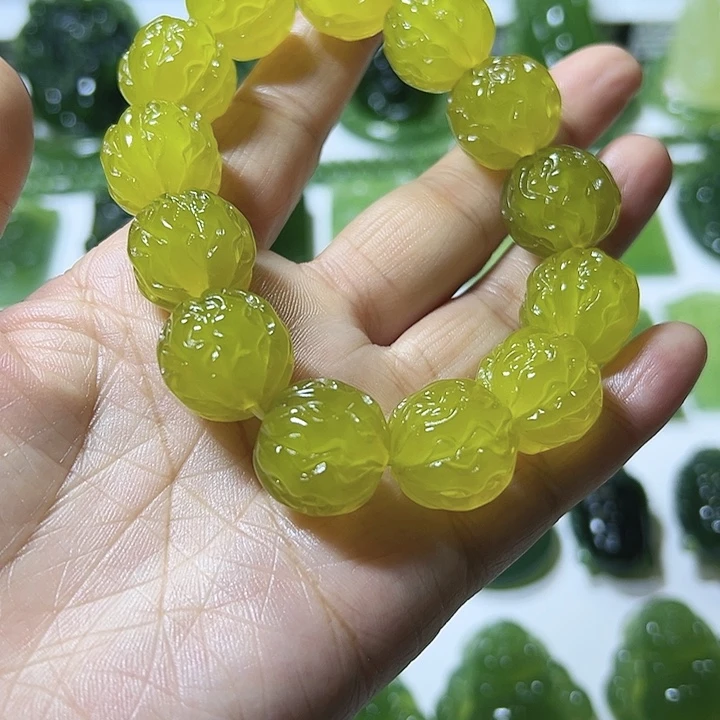 伟***哥蛇纹石玉合金手链