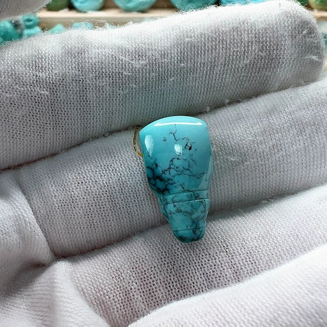 未镶嵌绿松石三通9.6mm