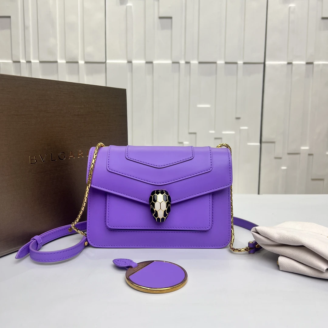 99新 BVLGARI/宝格丽 思斯专属 宝格丽紫色斜挎 GMTC055