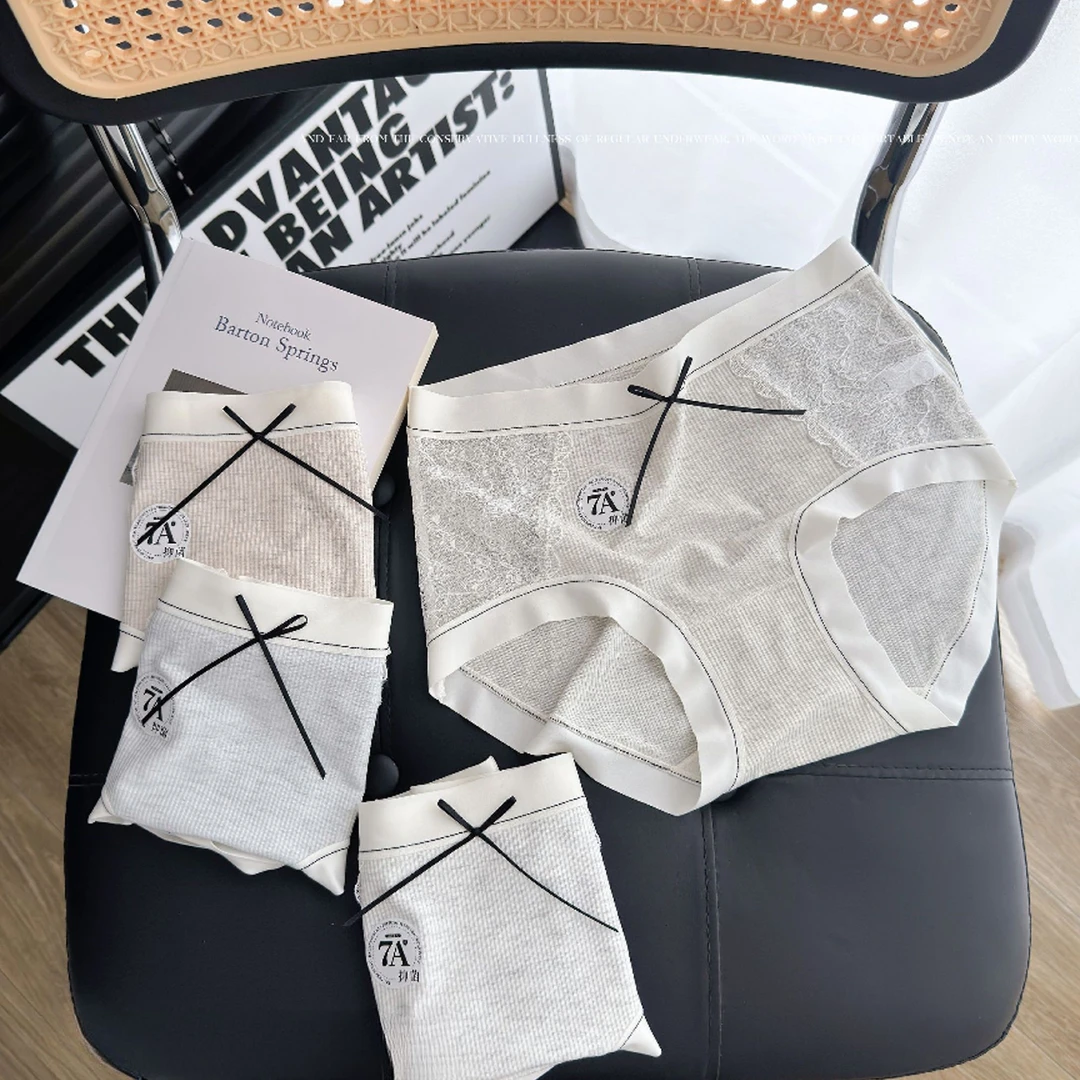 2025春季新款芭蕾风镂空唯美罗纹内裤6773