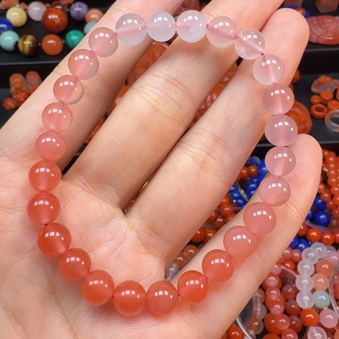 南红玛瑙未镶嵌手串7.5mm