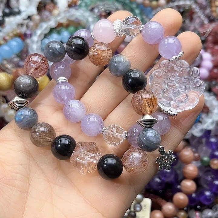 紫晶手绳银S925镶嵌包***馅手链项链手链