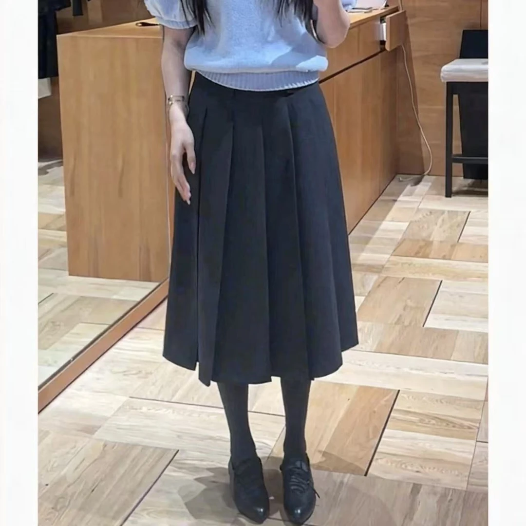 【夏央旗舰店】高品质2025秋冬新款高腰西装百褶大摆半身裙裙#7727