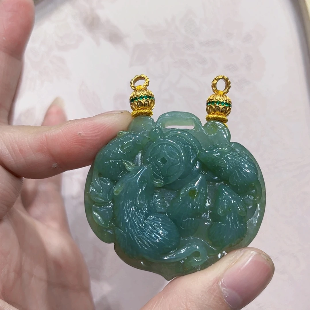 翡翠合金吊坠(赠链)国风