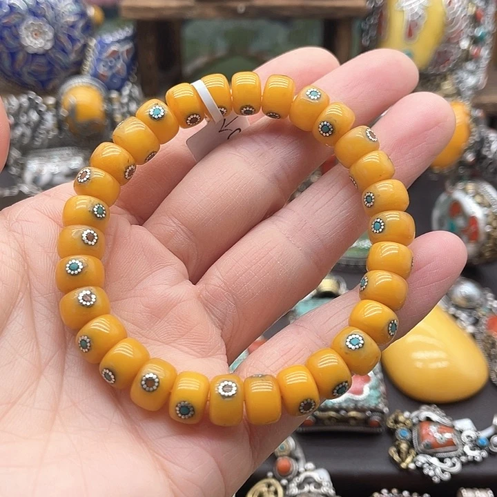 手链蜜蜡未镶嵌坤尼泊尔手工制作