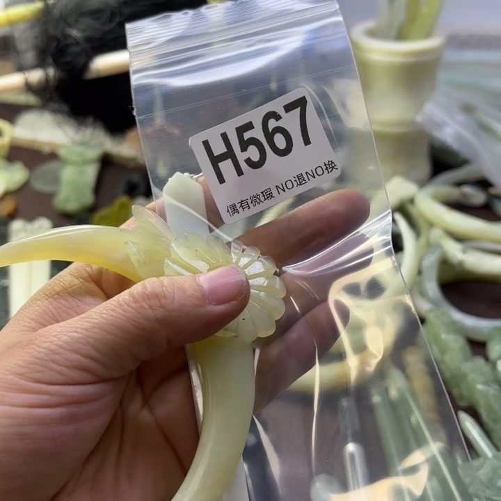 蛇纹石玉发饰合金英*姐
