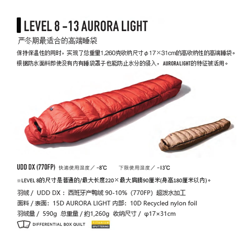 NANGA羽绒睡袋LEVEL8 -10 UDD BAG/2G0637