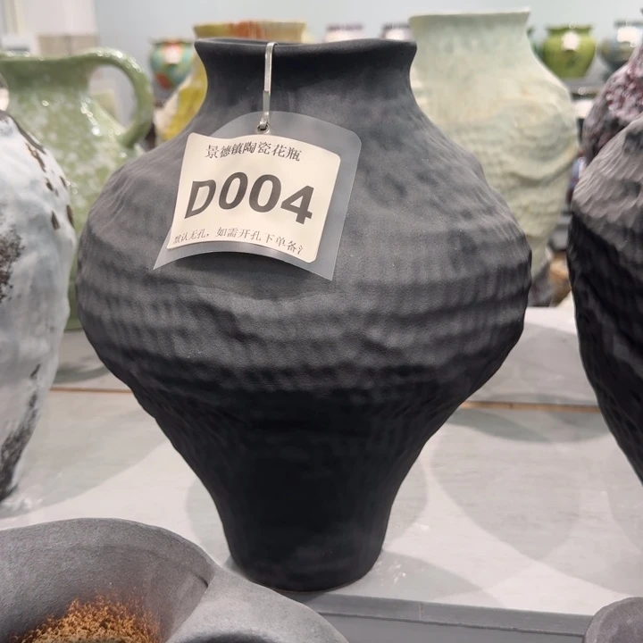 太***阳瓷片景德镇高温花器编码004高34口10默认无孔