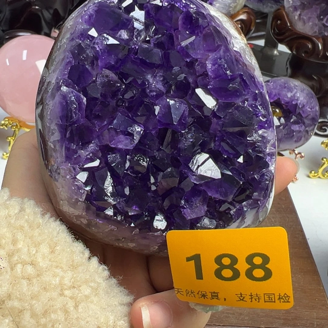 紫晶未镶嵌摆件紫水晶