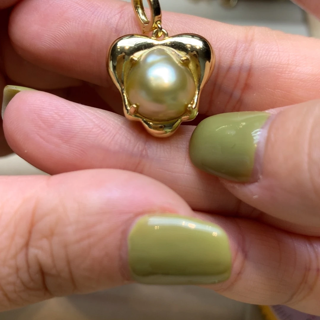 海水珍珠银S925镶嵌颈饰