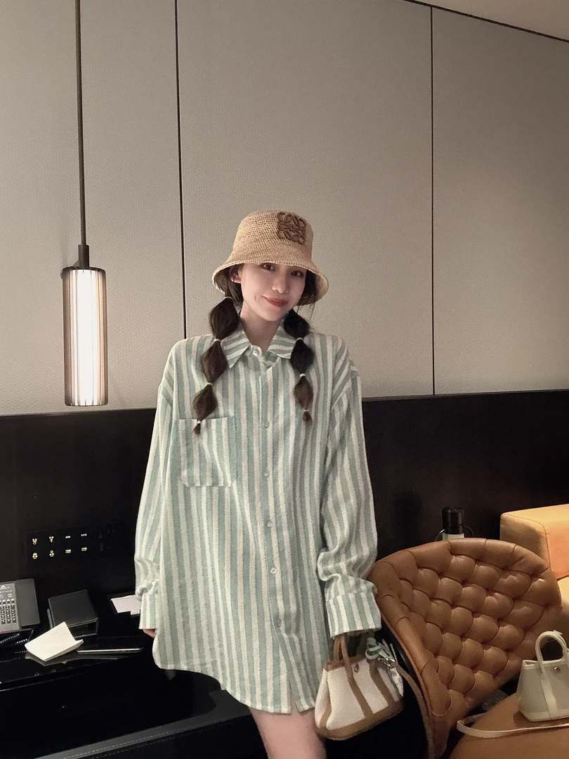 BETTER JOELAY -【绿色生机】时尚百搭衬衫宽松时尚休闲风Z0768