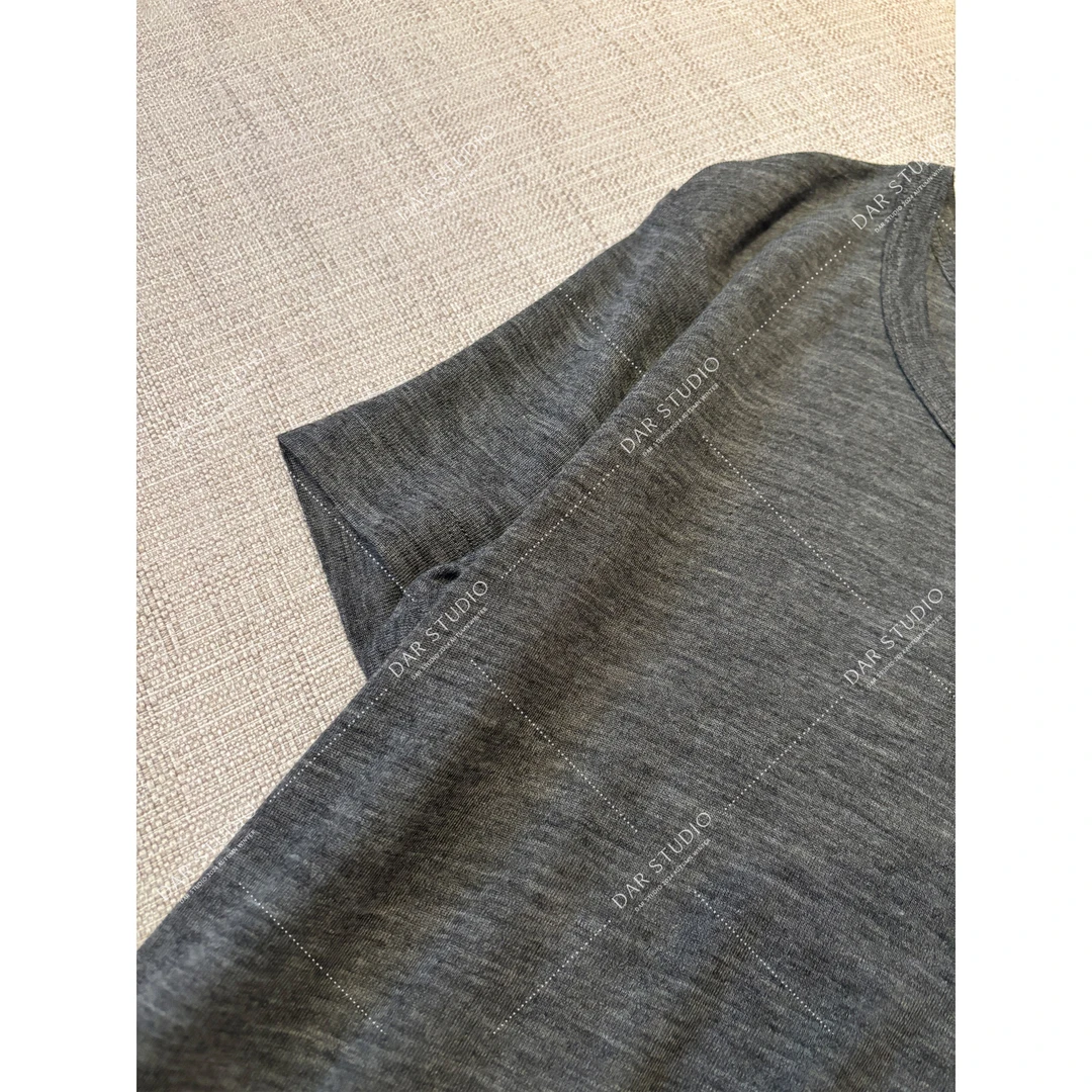 DAR STUDIO 高线系列【自由诗】2025早春新款纯色简约短袖T恤 15764