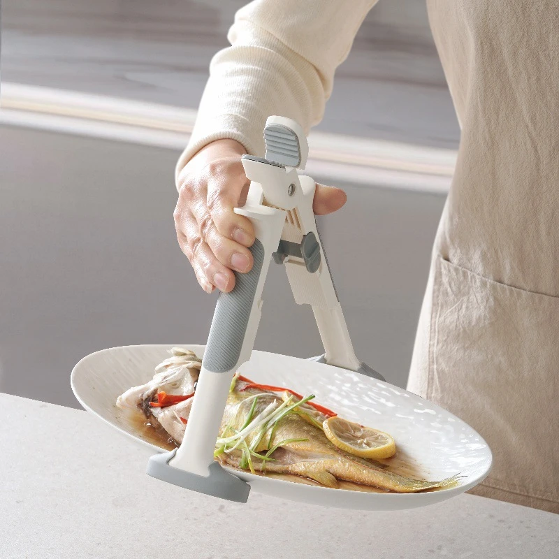 防烫夹取盘器碗夹多功能提盘夹 跨境防滑硅胶防烫夹子神器小型