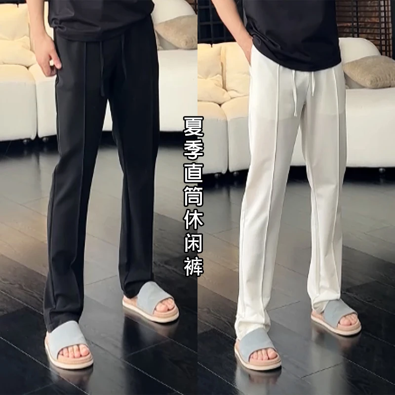 徐先生夏季亚麻天丝混纺抗皱可机洗高弹直筒休闲长裤2573【杜恩】