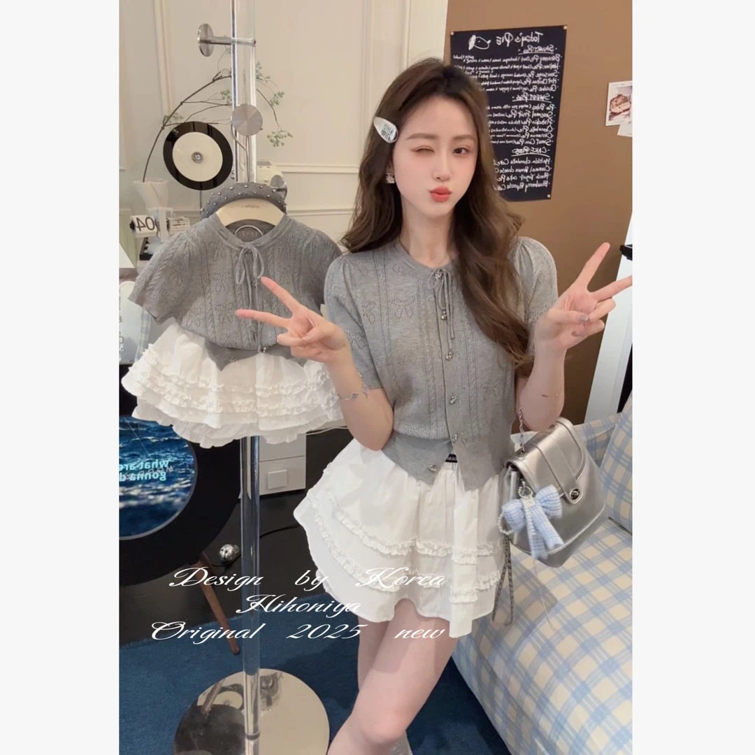 【丹麦夏日】三Hihoniya~2025夏季欧若风亲子镂空奢肌理感短袖套装