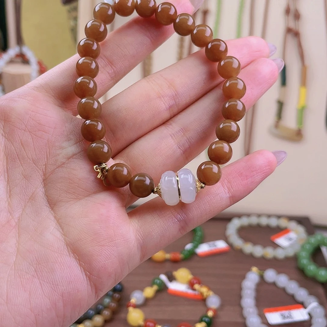 手链18K金镶嵌和田玉