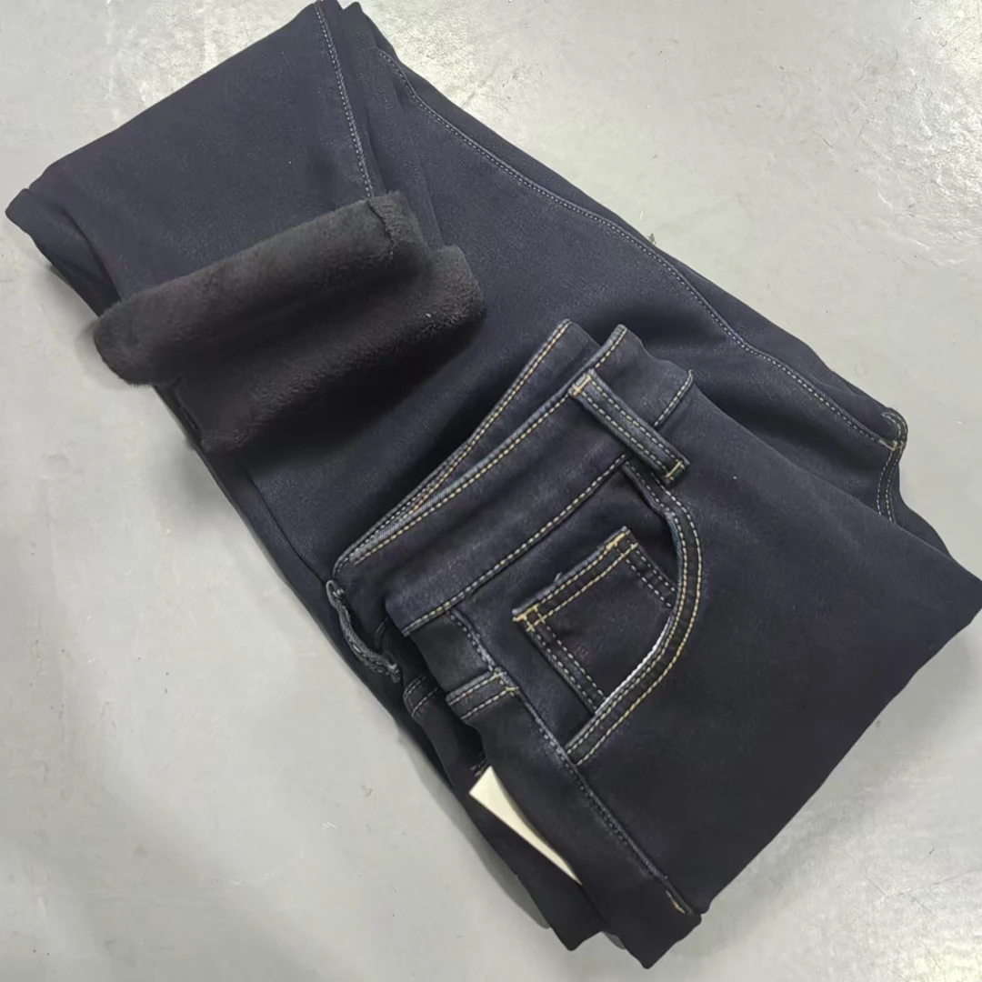 【南油玲姐】蓝色加绒牛仔裤8989