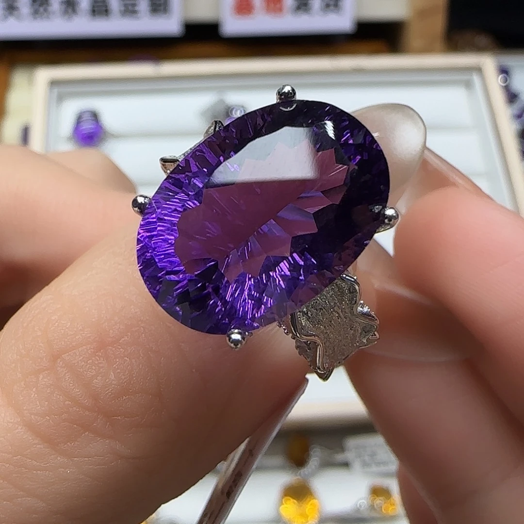 翟***师水晶银S925镶嵌珠宝半成品G 11克拉