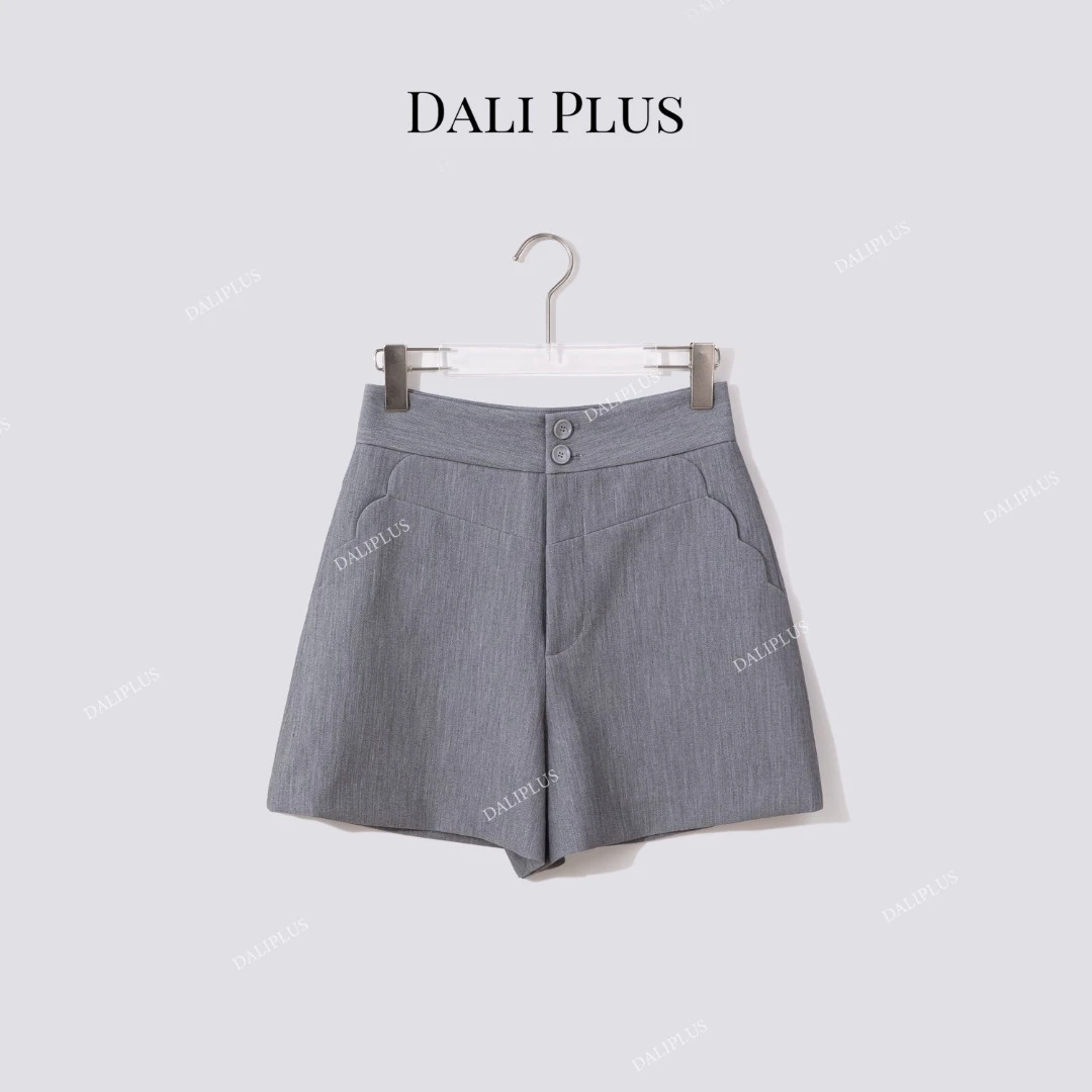 DALI PLUS“两粒扣西裤”花边插兜剪裁短裤-D5LT2077