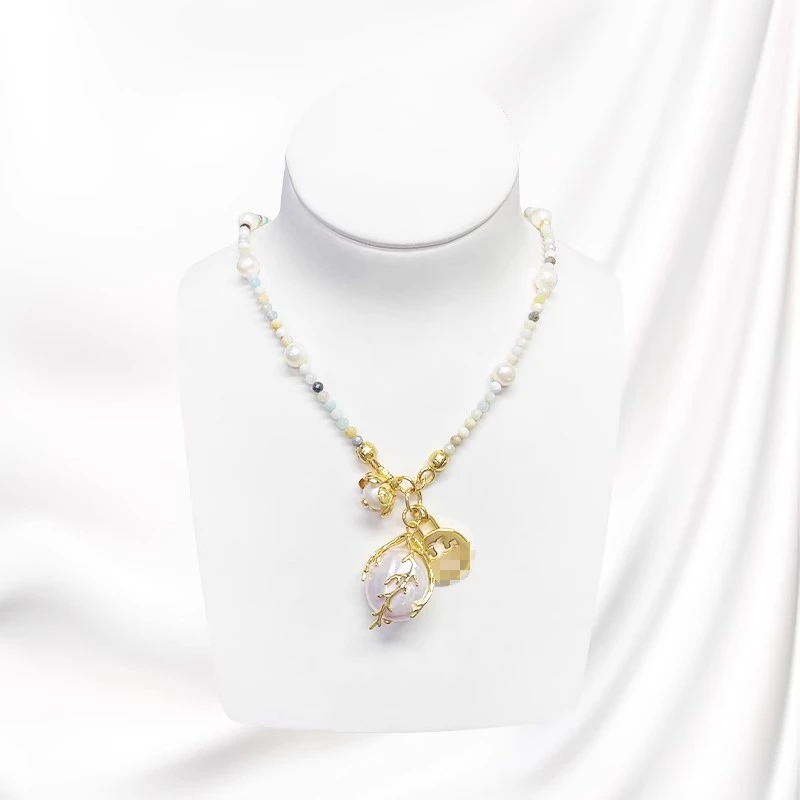 非金属仿珍珠项链 巴洛克项链糖果色系设计感轻奢小众锁骨链