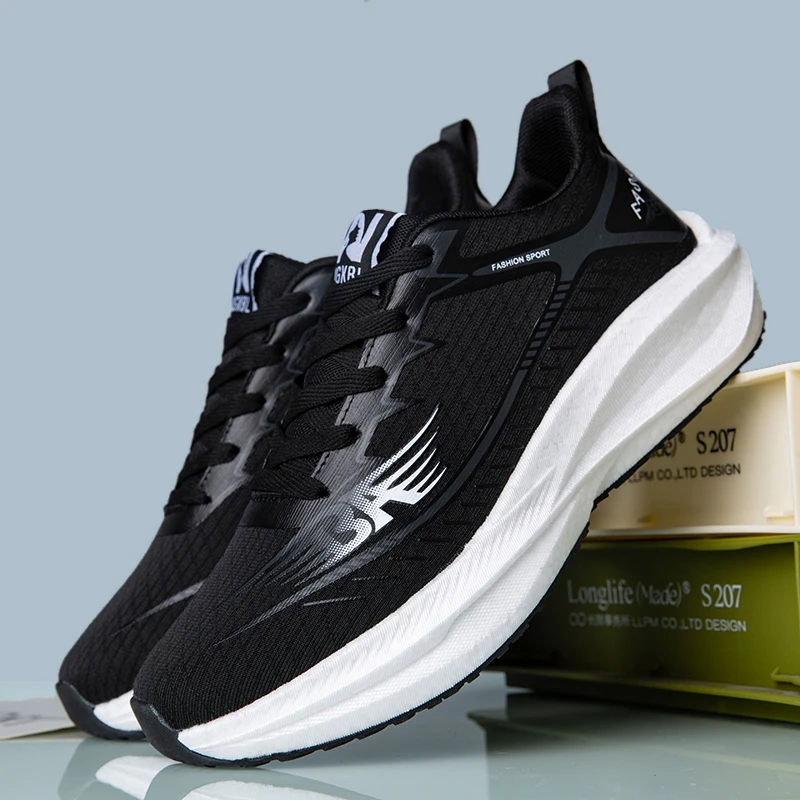 步蓝朵跑步鞋透气真上班爆米花软底防滑网面春季减震轻便四季