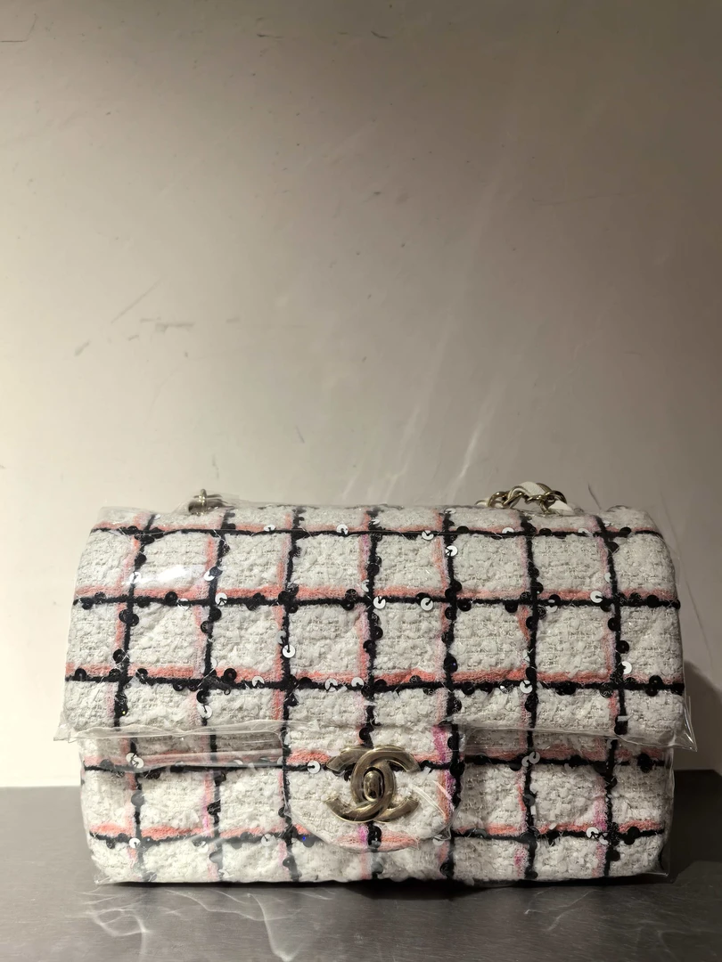 99新 Chanel/香奈儿 粗花呢金扣CF大mini链条包 芯片款 16445549