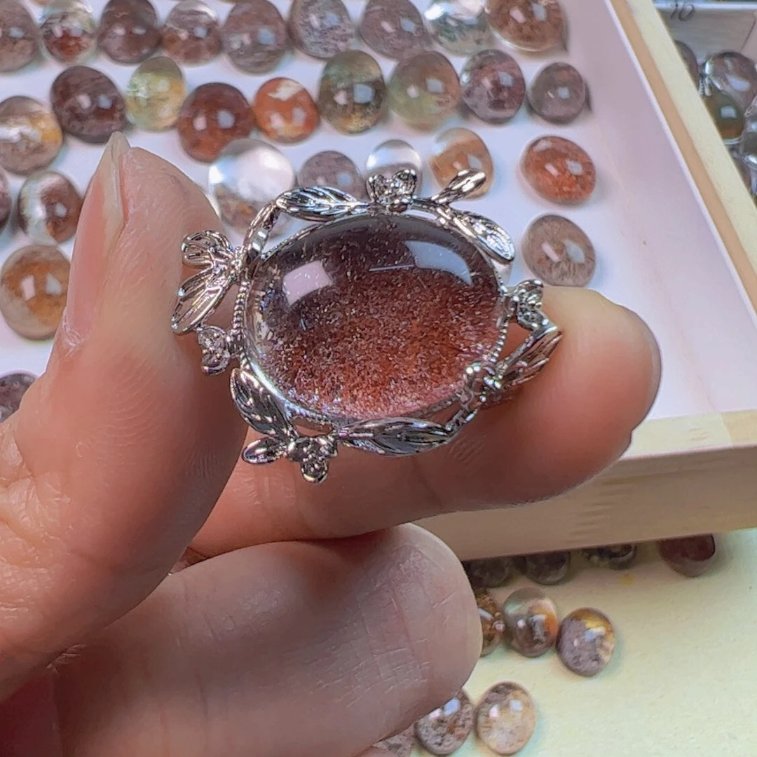 水晶手链银S800镀金镶嵌?***妍