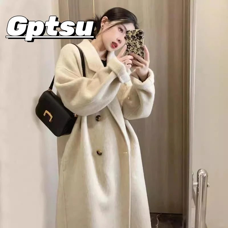 GPTSu慵懒风小个子高级感毛呢外套女秋冬季新款韩系羊毛呢子大衣