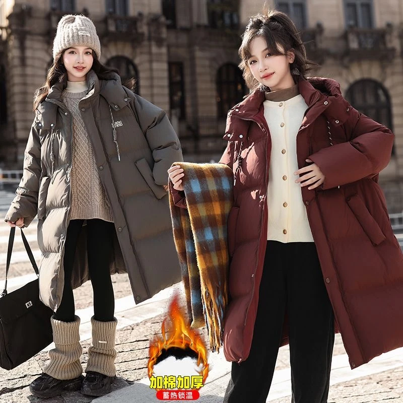 N00128女童冬季加厚棉衣外套2025年长款棉袄中大儿童女孩棉服洋气