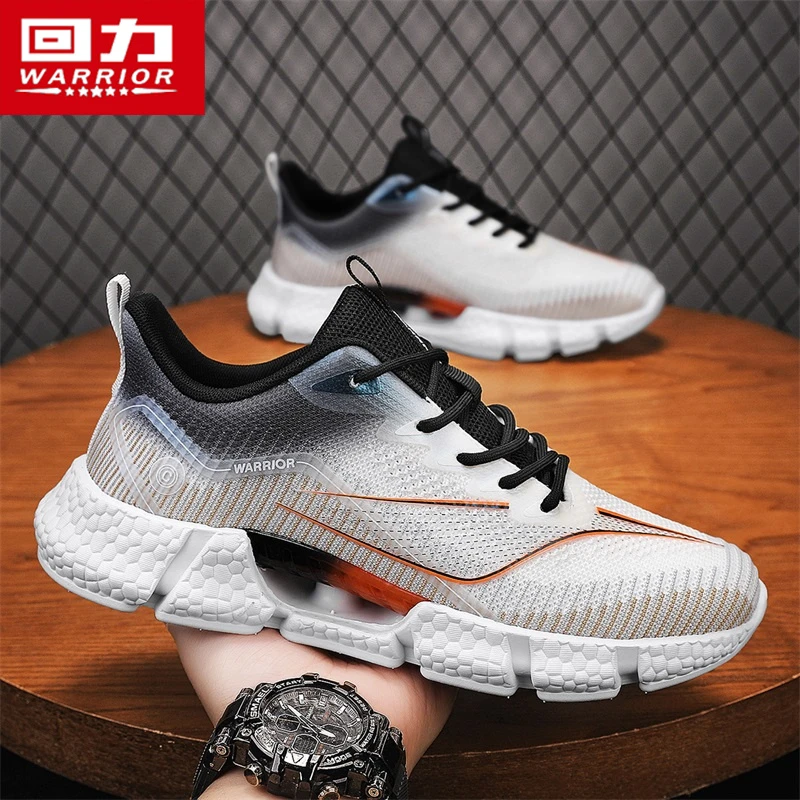 回力运动鞋男爆款2025新款休闲网面透气潮流渐变爆米花减震跑步鞋