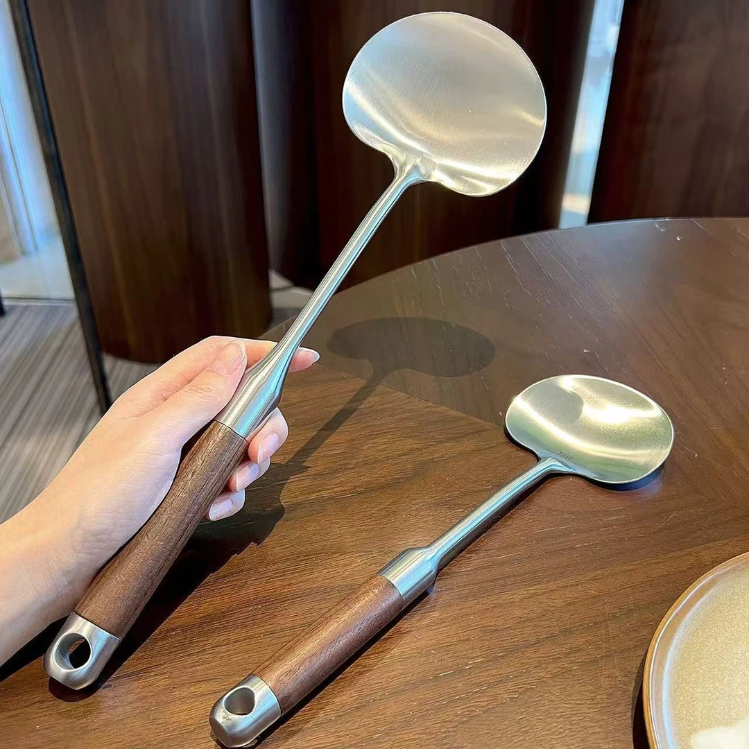 蘑菇铲家用厨房炒菜铲长柄烹饪锅铲煎肉铲勺加厚家用不锈钢炒勺