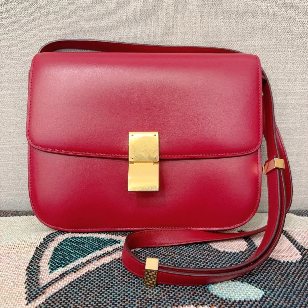 95新 Celine/思琳  红色box斜挎包 1534 4707